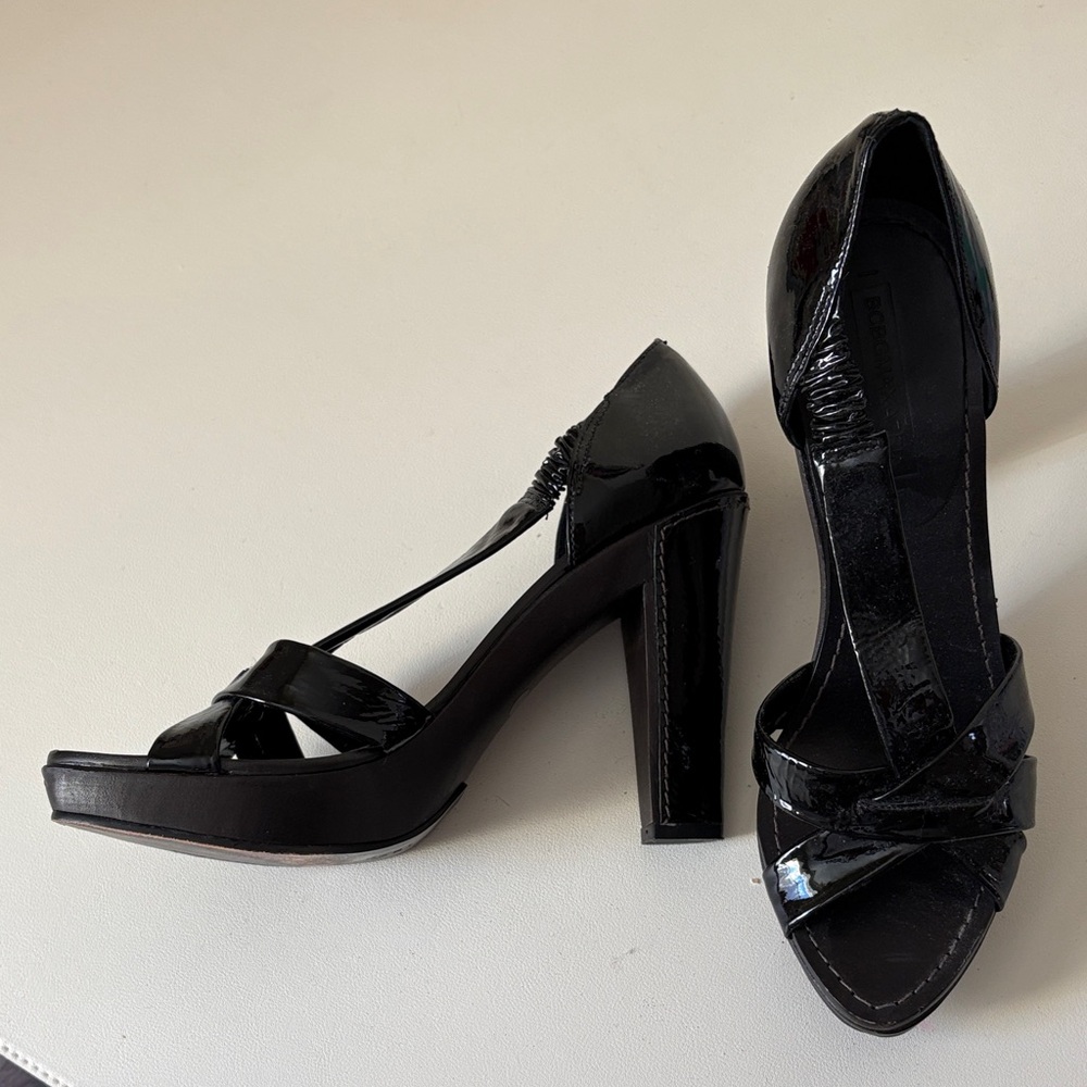 BCBGMaxAzria Black Patent Heels